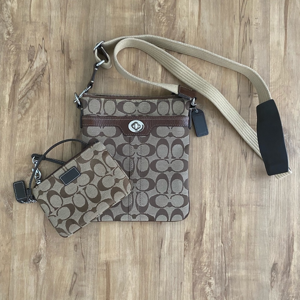 Coach cross body and wristlet. Great condition